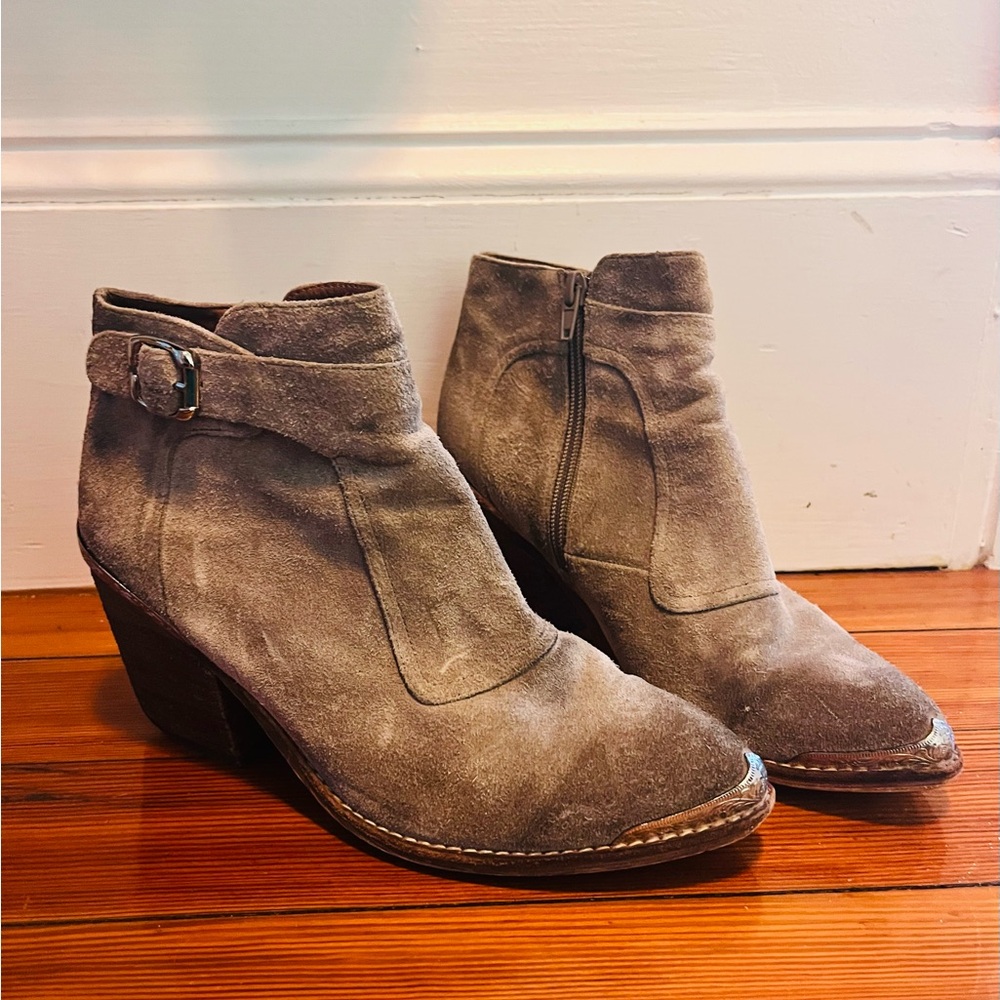 Jeffrey Campbell Suede Cowboy Booties Size 8